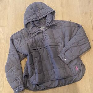 Purple Free People Quilted Hooded Pippa Jacket